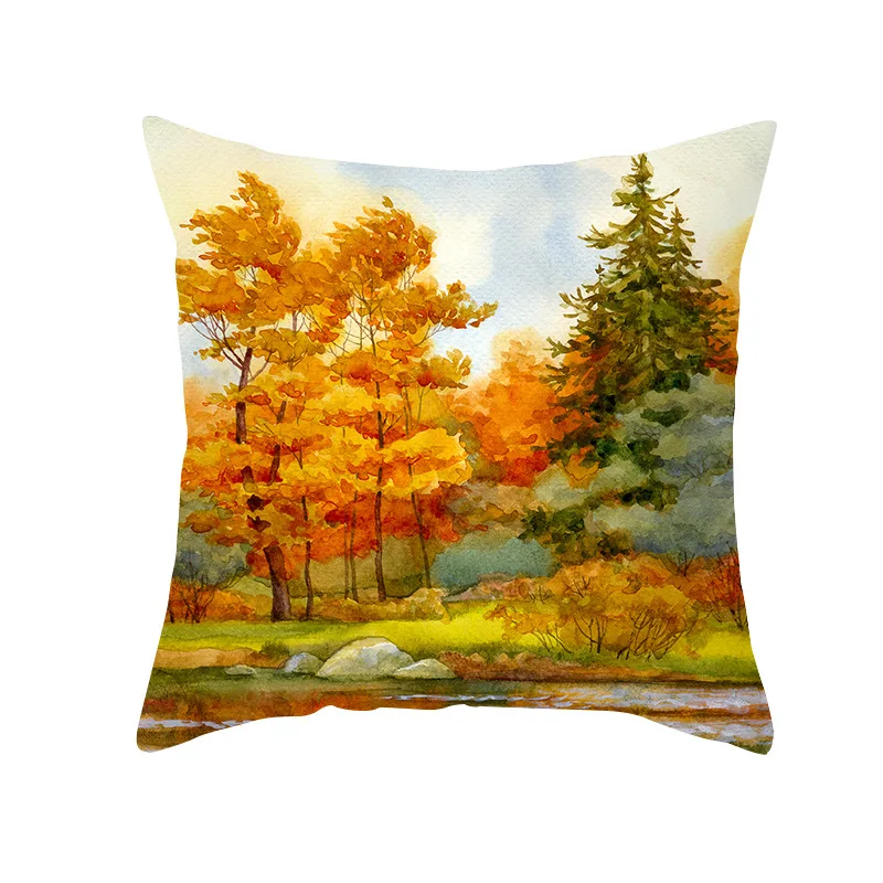Наволочка на подушку 18x18 дюймов с изображением лесной осины и желтого Красного