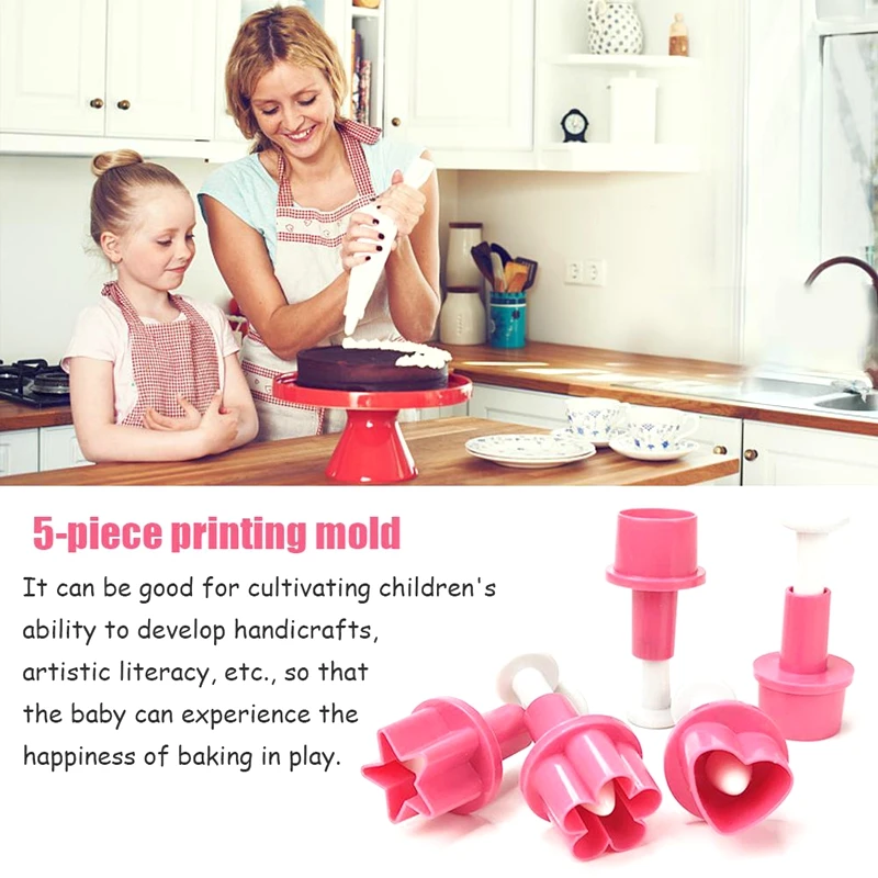 5 шт./компл. оригинальные формочки для печенья в виде формы со звездой и кнопками