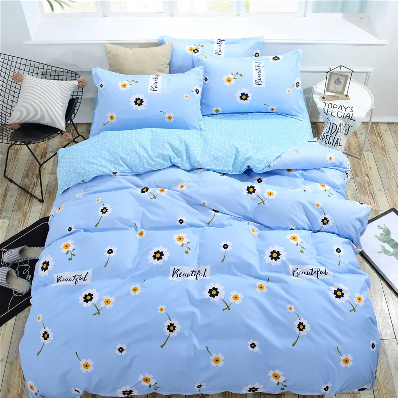 Denisroom элегантный цветок пододеяльник наборы зеленый розовый постельное белье