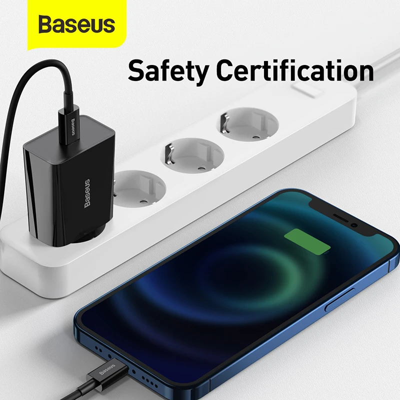 Быстрое зарядное устройство Baseus 20 Вт QC 3 0 PD USB Type C для iPhone 12 X Xs 8 Xiaomi Samsung Phone |