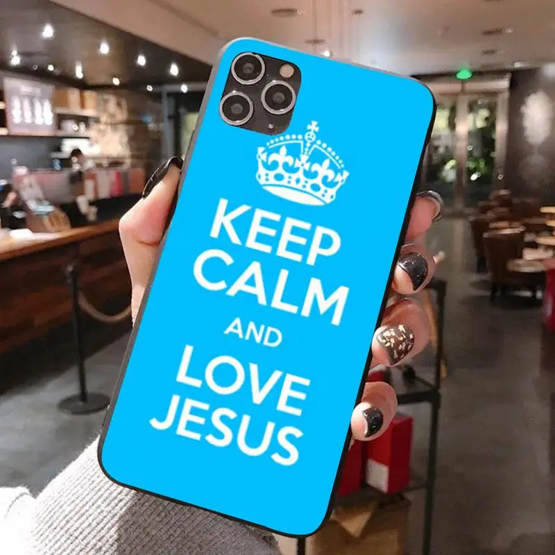 Черный чехол для телефона серии Keep Calm IphoneX XS 11 11Pro 5 5s SE 6 6s Plus 7 8 2020 | Мобильные