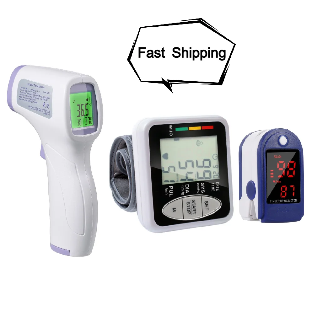 Digital Thermometer Pulse Oximeter Finger SpO2 Monitor Oxygen Saturation Blood Pressure Automatic Tonometer | Красота и здоровье