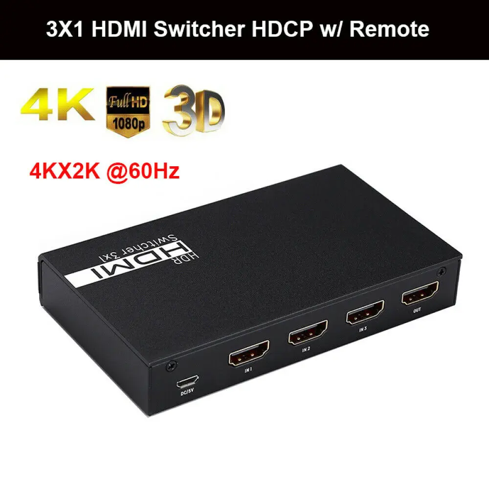 Топ 3 в 1 выход видео HDMI аудио коммутатор 1080P 60 Гц 7.1CH 4 к x 2 HD для PS3 PS4 HDTV DVD Xbox360 |