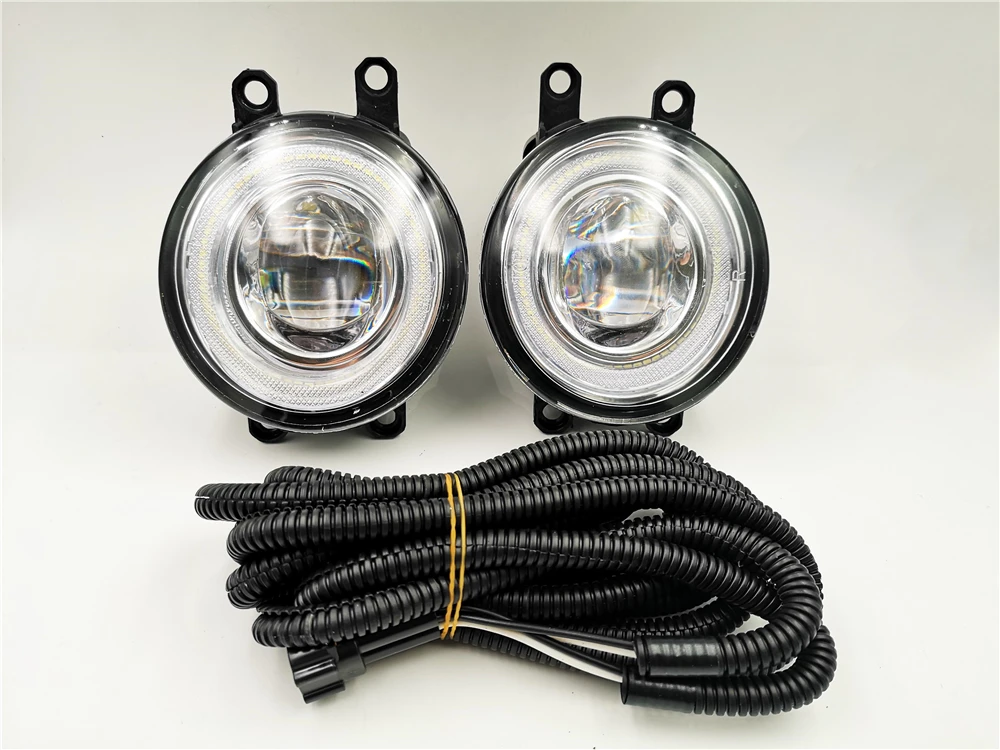 2 шт. светодиодный объектива Противотуманные фары лампы 3 цвета Ангельские глазки