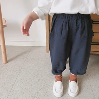 korean childrens pants 2019 autumn new boys pants children loose calf casual pants solid color fashion boys and girls trousers