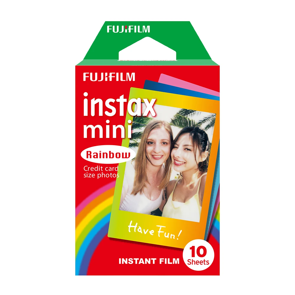 Белая пленка для Fuji Instax Мини пачка цветов радуги 10 листов фотобумаги с