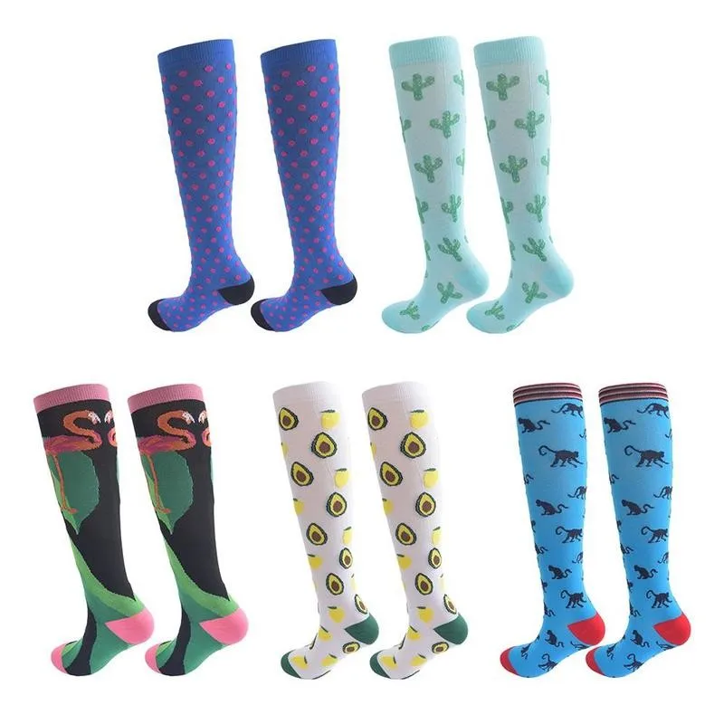 

Чулки компрессионные, эластичные дышащие нейлоновые, для велоспорта, для женщин и мужчин, уличные спортивные носки для бега от варикозного ...