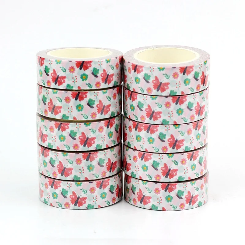 

NEW 10pcs/Lot Decorative Butterfly Spring Washi Tapes Japanese Paper Scrapbooking Stickers Adhesive Masking Tape Cute Stationery