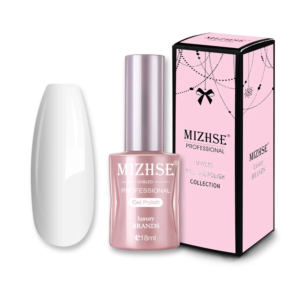 White MIZHSE УФ-гель для ногтей замачиваемый УФ СВЕТОДИОДНЫЙ Цветной Гель-лак УФ Гибридный Гель-лак грунтовка для ногтей Гель-лак белый черный цвет - Цвет: White