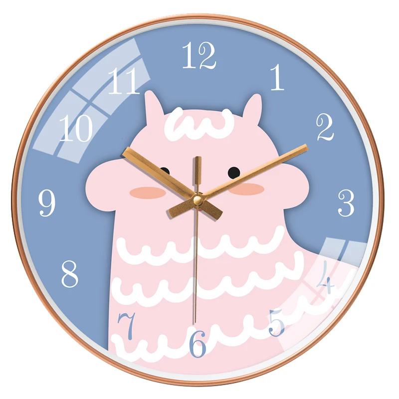 Cartoon Simple Wall Clock Modern Design Animal For Kids Rooms Silent Lovely Zegary Na Sciane Home Decoration AA60ZB | Дом и сад