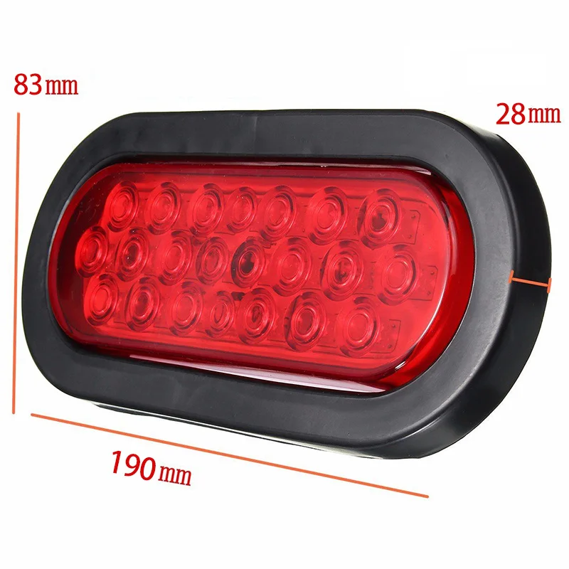 2 шт. 22-светодиодный Овальный Красный стоп/указатель