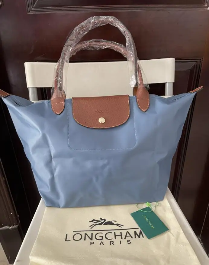 

Original Longchamp Le Pliage Tote Peacock blue bag Travel Handbag Nylon Large L