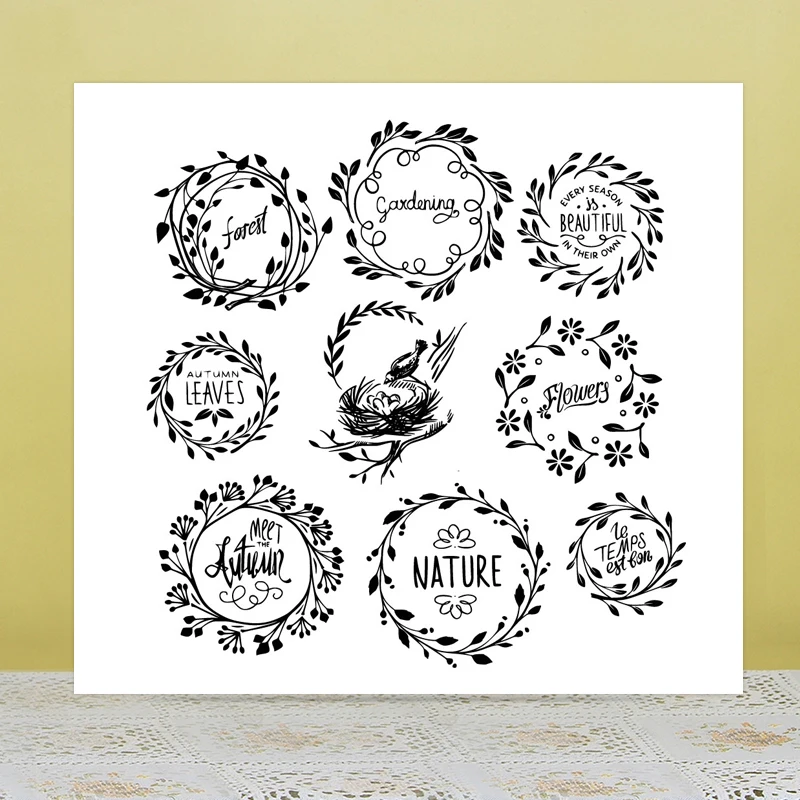 

AZSG bird Garland egg Clear Stamps/Silicone Transparent Seals for DIY scrapbooking Card Making 13*13cm