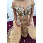 Роскошное вечернее платье-Русалка со съемной юбкой и бусинами, длинное сексуальное иллюзионное официальное платье с коротким рукавом для вечеринки