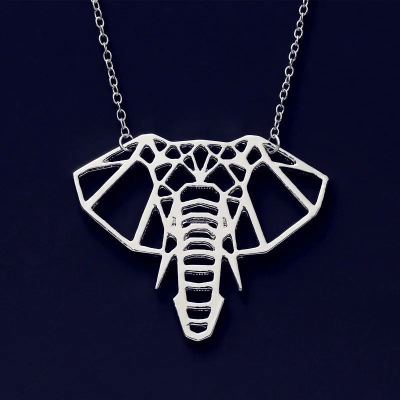 Ожерелье в виде слона оригами геометрическое ожерелье животного ювелирные