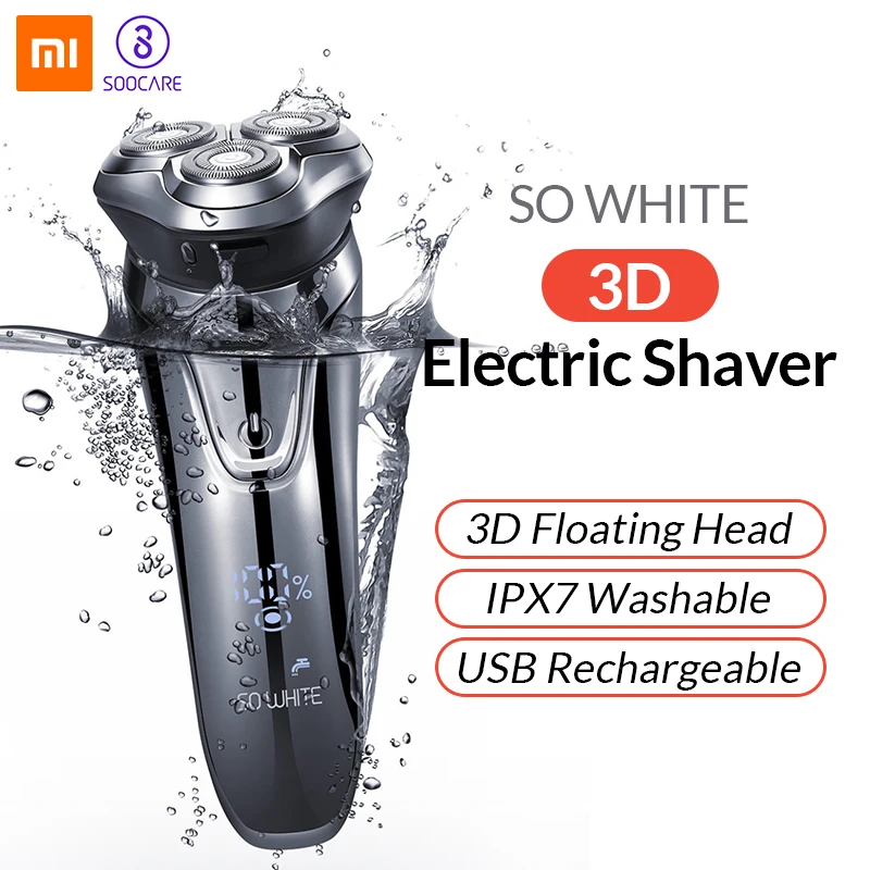 Soocas SO WHITE Беспроводная 3D электробритва умная зарядка через USB IPX7