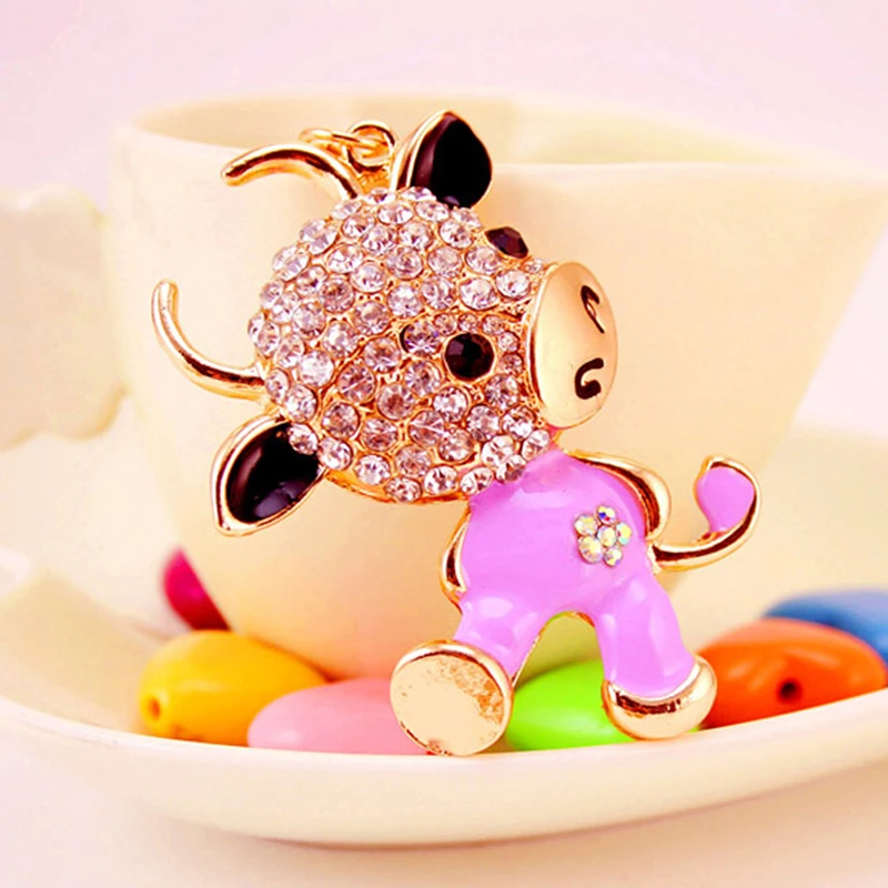 Хит Ox стразы прекрасный брелок из коровьей кожи для автомобильной сумки