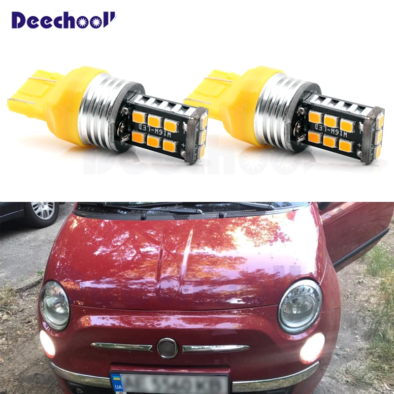 Canbus светодиодные лампочки Габаритные огни лампы Комплект для Fiat 500 2009 2016 белый