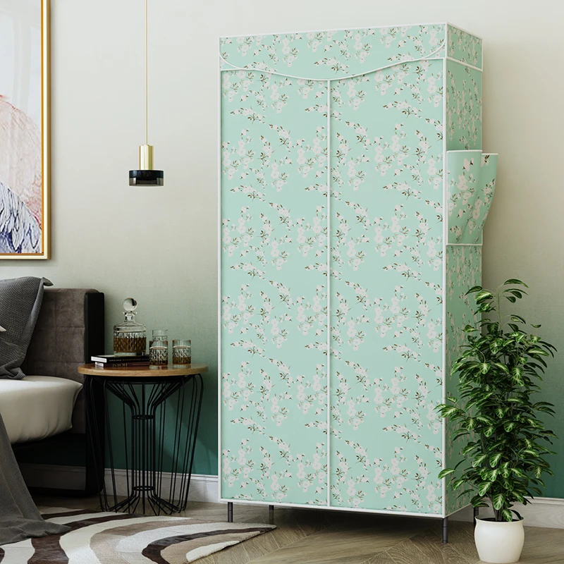 

Simple Cloth Wardrobe Double Enlarge Fully Sealed Dustproof Economical Clothing Cabinet