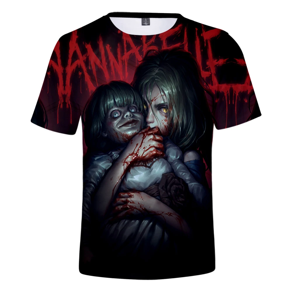 

Новинка 2021, футболка с 3D-принтом фильма «ужасы» Annabelle, мужская и женская модная уличная одежда, футболки оверсайз в стиле Харадзюку, футболка...