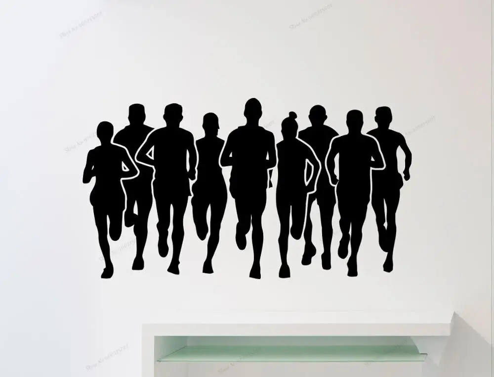 Марафонская бегущая наклейка на стену беговая спортивная s Run Athlet Club фитнес