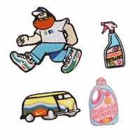 new cartoon car bottle embroidered iron on patches cloth accessories popular clothing bag hat patches appliques diy phone decor