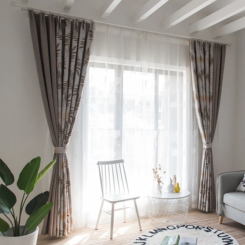 Американские занавески для сада из хлопка и льна гостиной спальни кабинета