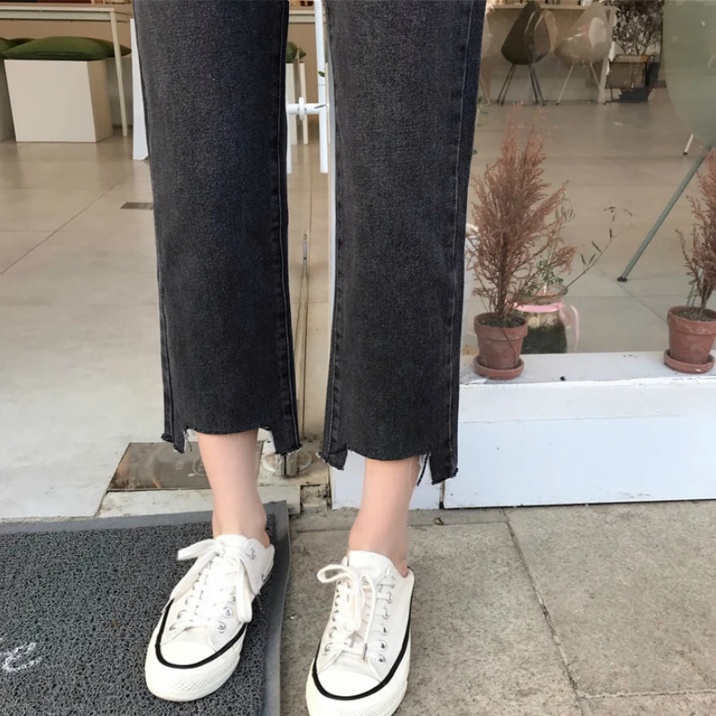 

Jeans Women Vintage Washed Irregular Chic Retro New Womens Autumn Streetwear Straight High Waist Ulzzang Fashion BF Harajuku Ins