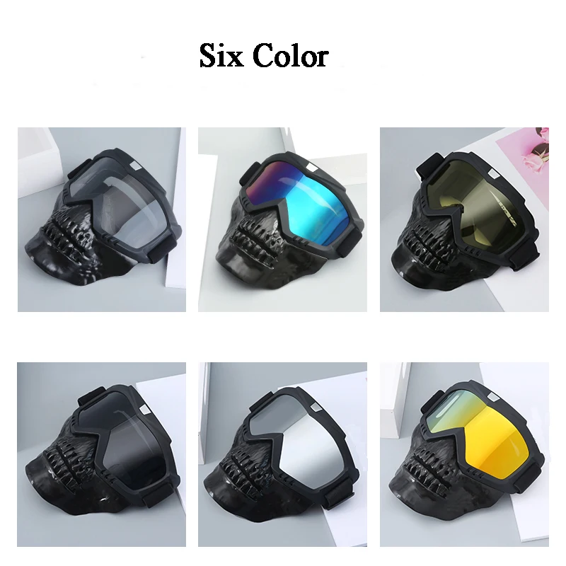 

Tactical Skull Full Face Mask Military Skeleton Airsoft Paintball Protective Multi Color Lens CS War Game Mask