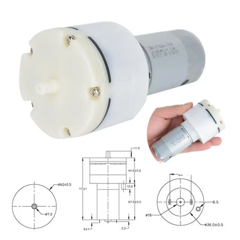 

1pc 12V DC Mini Vacuum Pump Electric Pumps High Pressure Diaphragm Mini Air pump 13L/Min 1500mA for Massage Machine