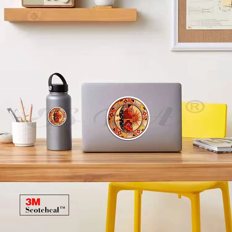 

Наклейки для ноутбука, круглые автомобильные наклейки Moon & Sun, граффити, матовые водонепроницаемые ПВХ наклейки для шлема, ласты, мотор, скей...