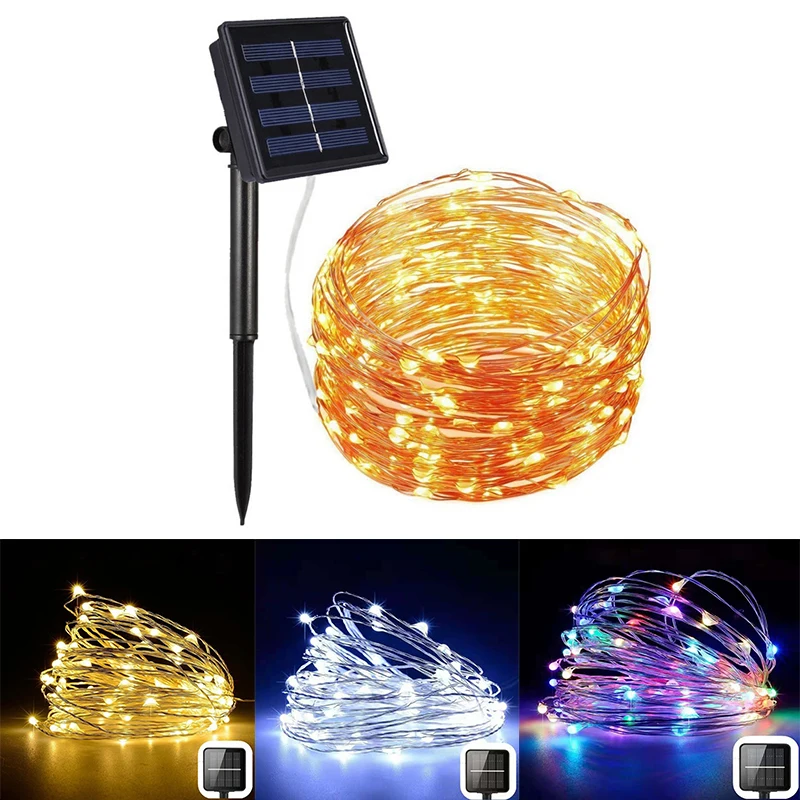 

Гирлянда уличная на солнечных батареях, 50/100/200/300 светодиодов