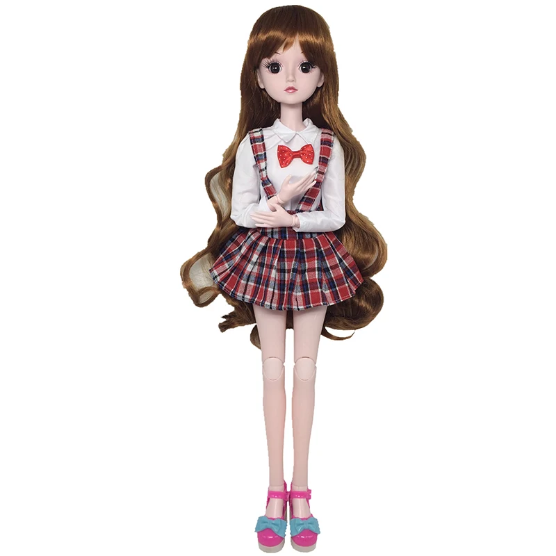 only clothes 1/3 Кукла Одежда аксессуар школьная форма для 60 см BJD кукла рубашки плед ремень юбка кукла аксессуары - Цвет: only clothes