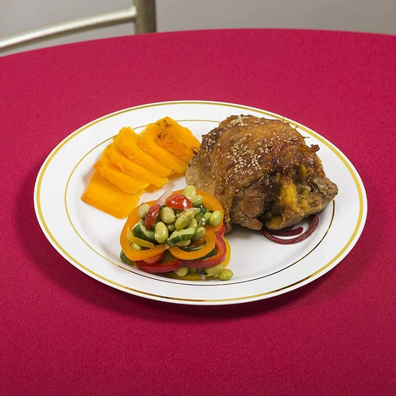 Золотые одноразовые тарелки-десерт/тарелка для закусок с золотым ободком