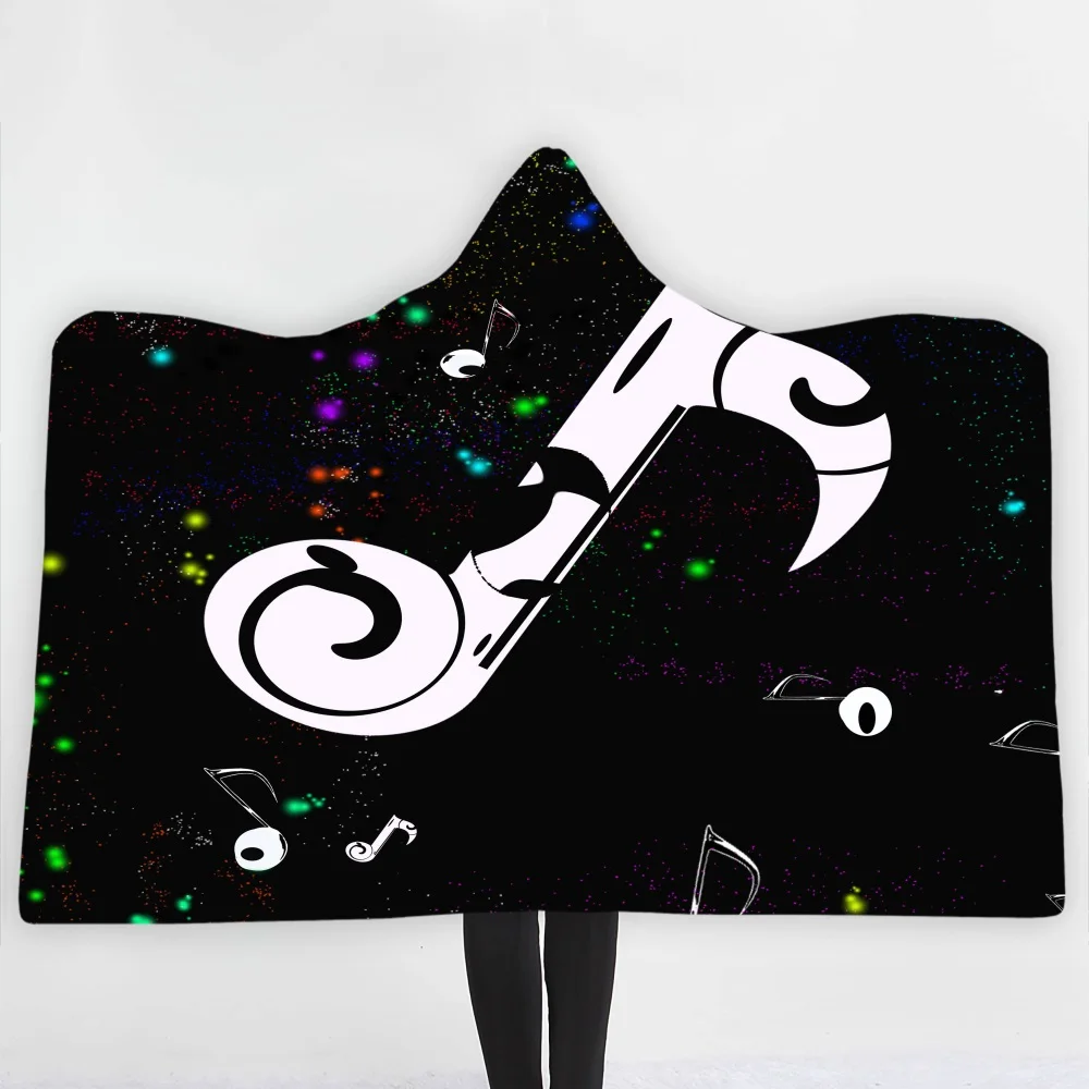 

Music Notes Hoodie Wearable Blanket Fleece Blanket Cozy Ultra-Soft Light Weight Warm Adults Kids Gift
