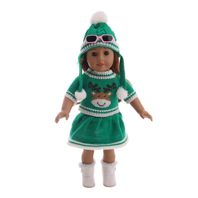 Рождественский свитер с лосем юбка подходит 18 дюймов принятые в США и 43 см для