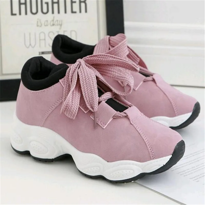 Новинка осенняя кружевная толстая белая обувь на шнуровке Женская Повседневная