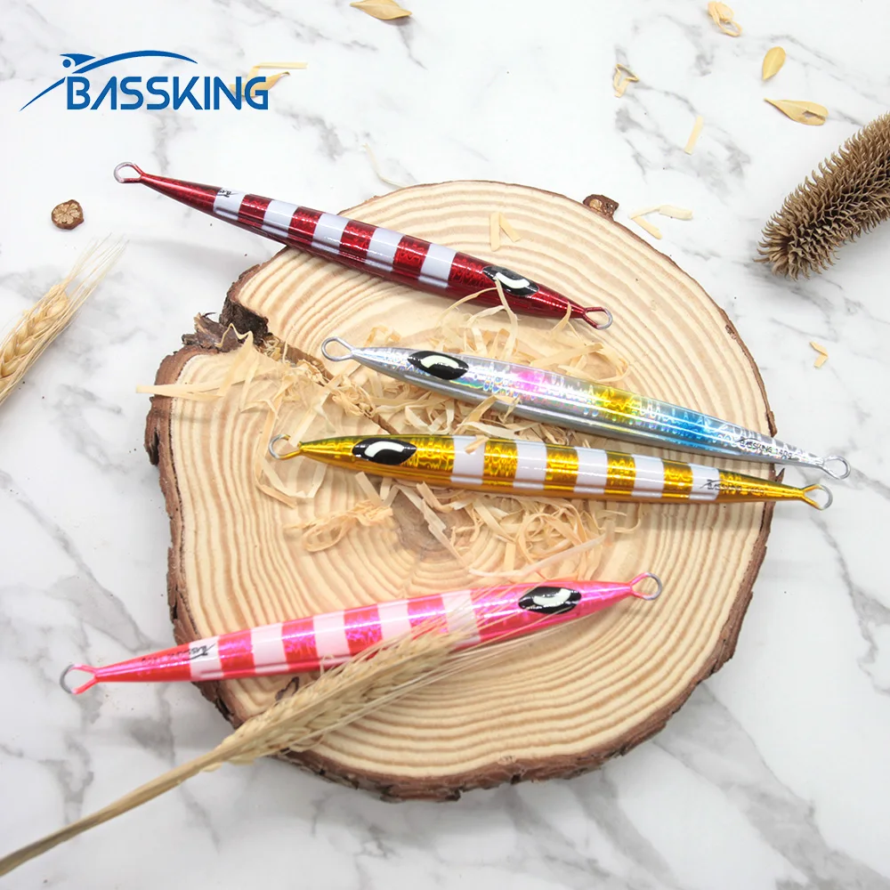 BASSKING J001 металла дергающаяся приманка 60 г 80 100 120 140 160 морской джиг для рыбалки 3D