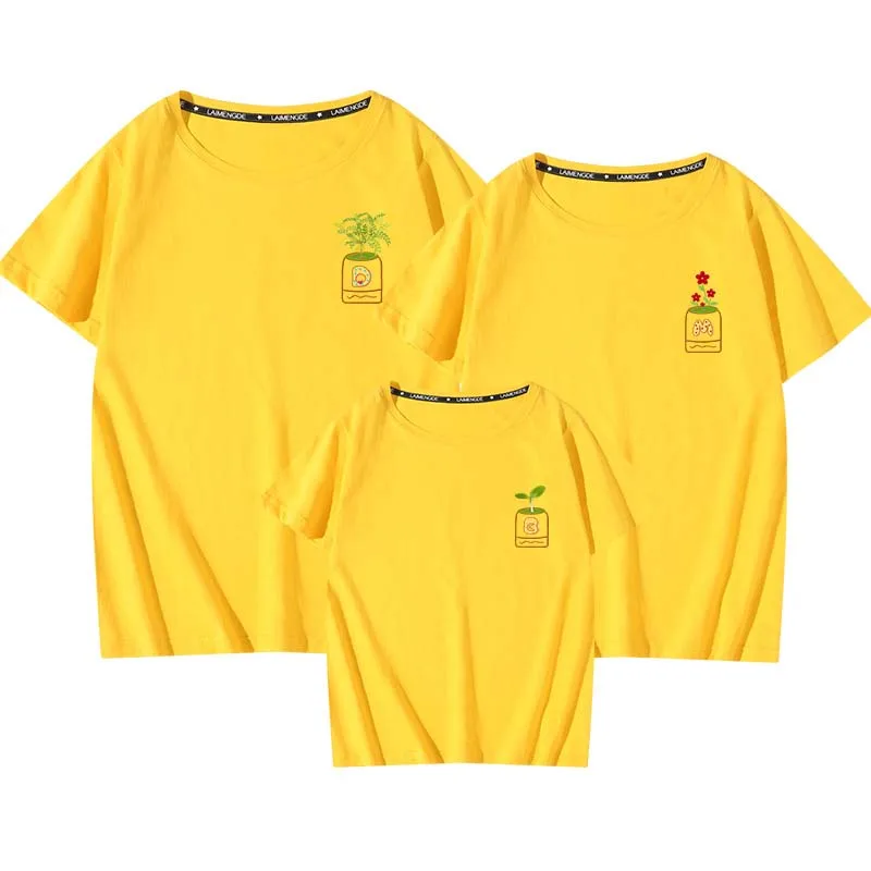 Летняя семейная Одинаковая одежда для отца матери дочери сына Детская футболка