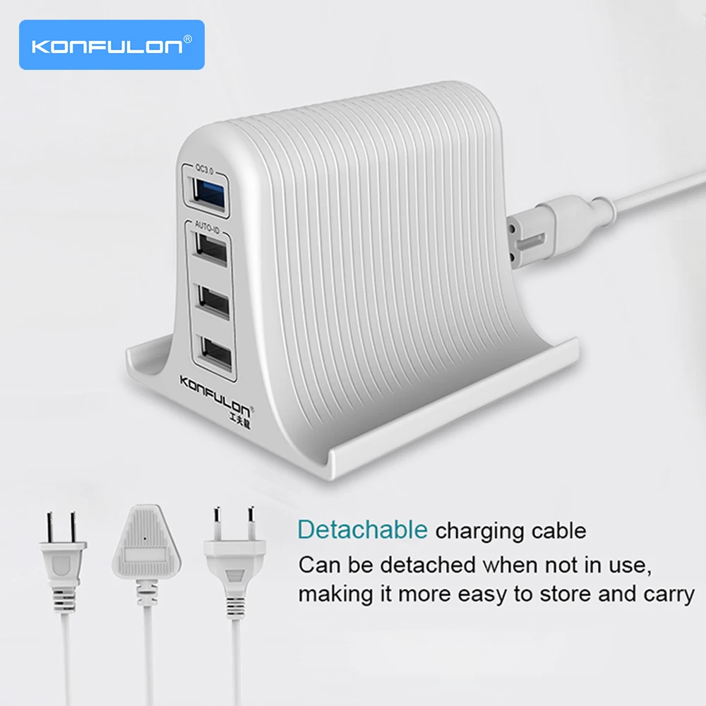 

Muti USB Mobile phone charger 4USB Quick Charge 3.0 30W 3A Fast Charge EU US UK Multi 4USB Charger For Iphone 12 /Mobile Phone