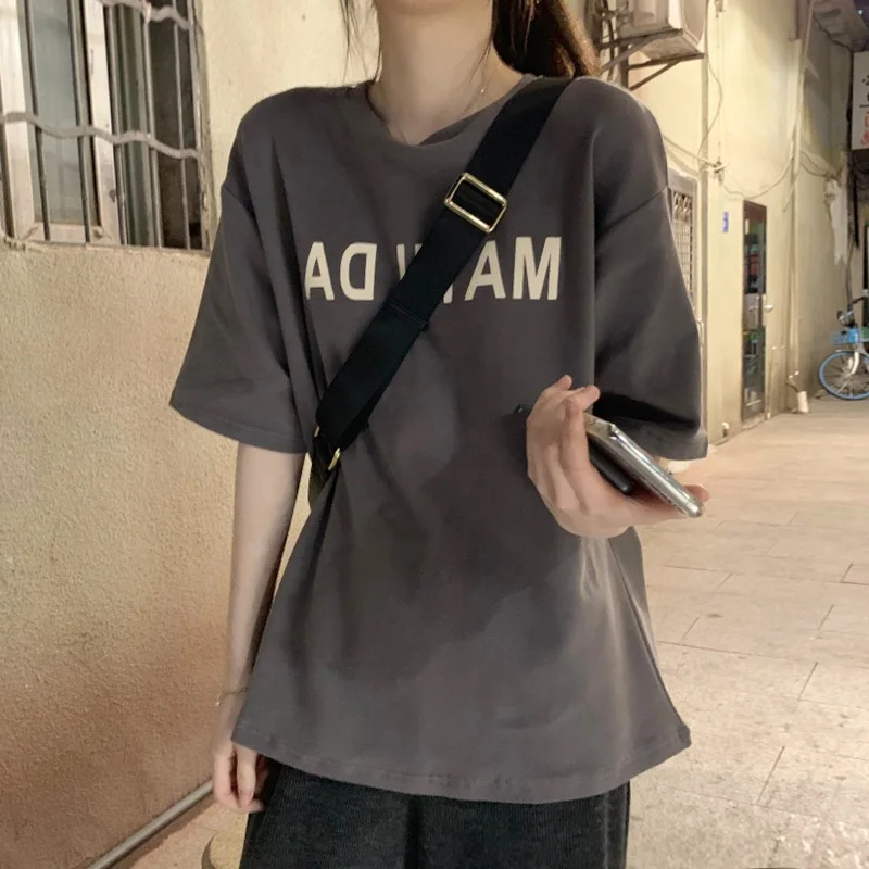 Футболка женская с коротким рукавом шикарная Свободная рубашка в японском ретро