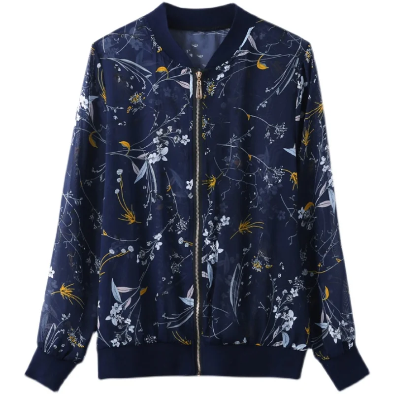 

Korean Coats Women Chiffon Flower Jackets for Women Summer Office Lady Oversized Jacket Plus Size 4XL White Jacket Women