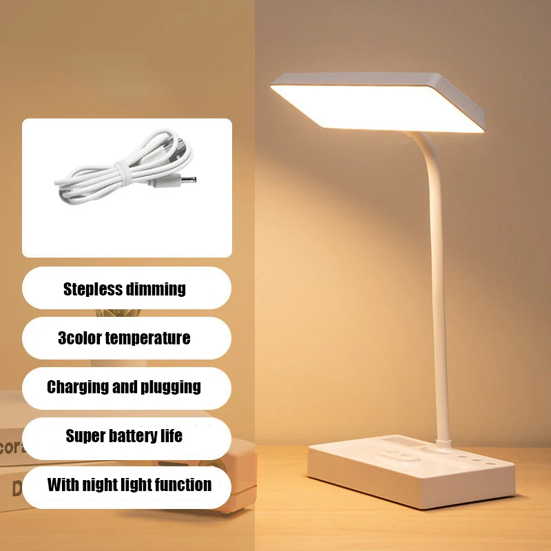 

Led Desk Lamp 3 Color Stepless Dimmable Touch Table Lamp Bedside Reading learning Eye Protection Night Lighting USB Chargeable
