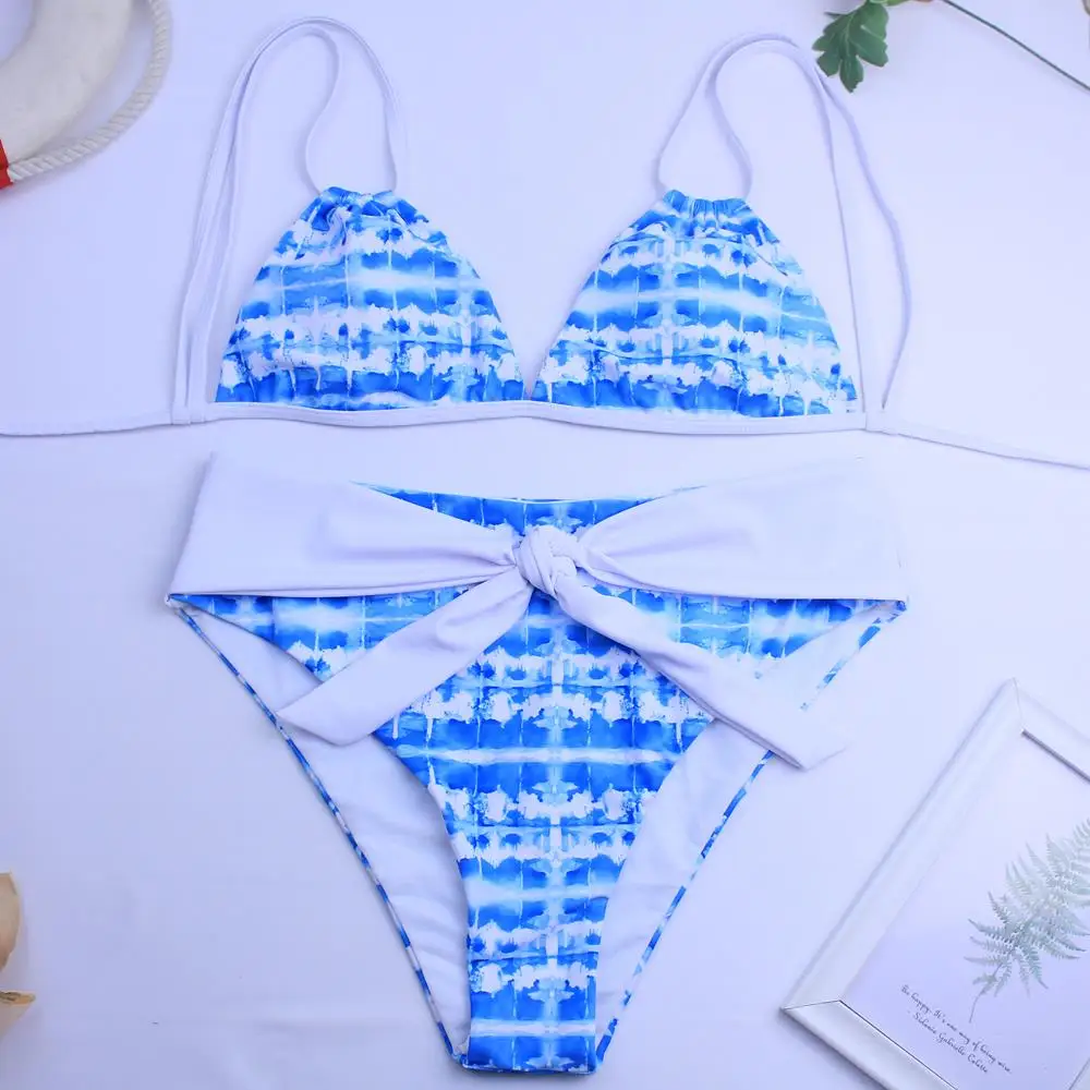 

Sexy Print Bikini 2020 Female Swimsuit Women Swimwear Thong Push Up Bikinis Set High Waist Swimming Suit for Bathing Suit