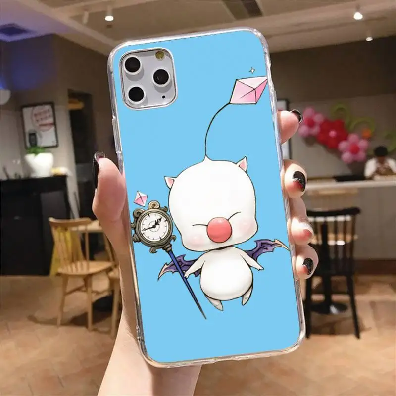 

Final Fantasy Moogle Phone Case Transparent for iPhone 6 7 8 11 12 s mini pro X XS XR MAX Plus cover funda shell
