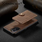 Чехол-бумажник из натуральной кожи с магнитной застежкой для Xiaomi Poco F3