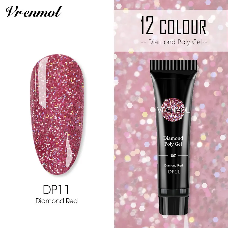 15ml DP11 Vrenmol Poly гель Semic Перманентный не чистый лак верхнее Базовое покрытие гель лак верхнее покрытие Базовое покрытие основа прозрачный гель лак - Цвет: 15ml DP11