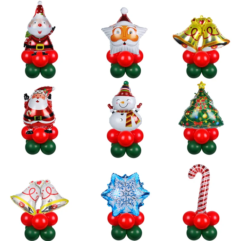

Santa Claus Snowman Foil Balloons Stand Christmas Decor For Home Happy New Year 2022 Decoration Navidad 2021 Xmas Party Supplies
