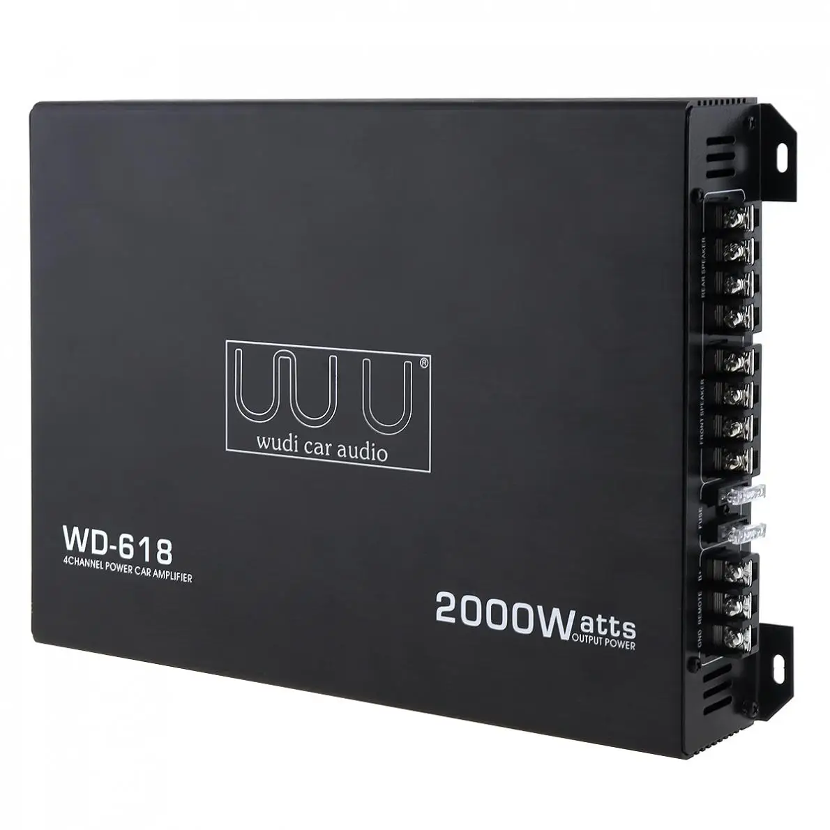 Цифровой автомобильный усилитель класса AB 2000 Вт 4-канальный черный высокомощный