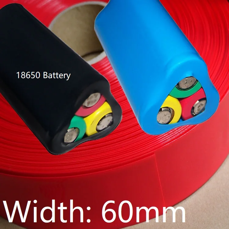 

Width 60mm (Diameter 38mm) 18650 Lipo Battery Wrap PVC Heat Shrink Tube Insulated Sleeve Protector Cover Flat Pack Colorful